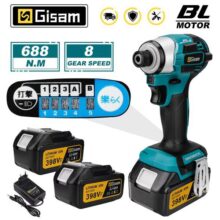 מברגת אימפקט חשמלית Gisam עם מנוע Brushless